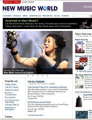A Screen Shot of New Music World